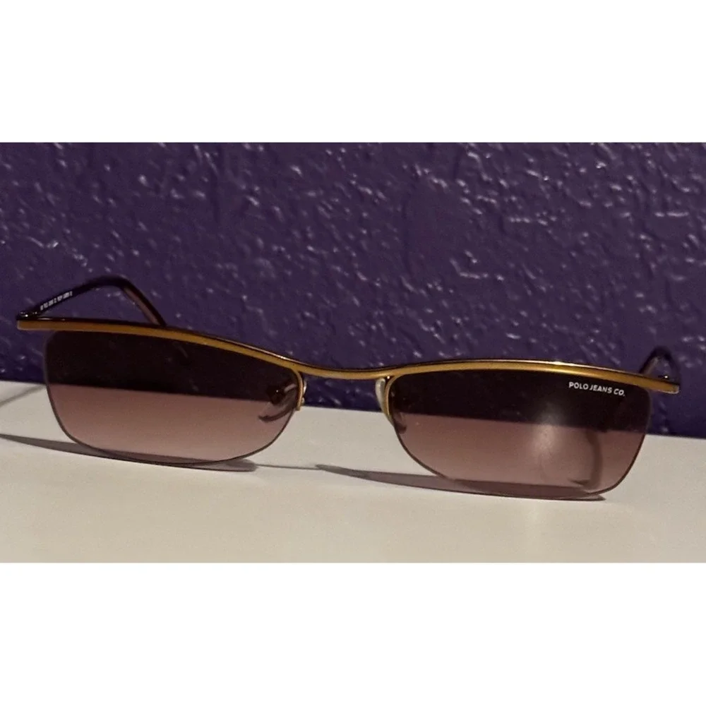Vintage Polo Ralph Lauren Jeans Sunglasses Rose Tint Glam Mob Wife 90s Y2K Rare